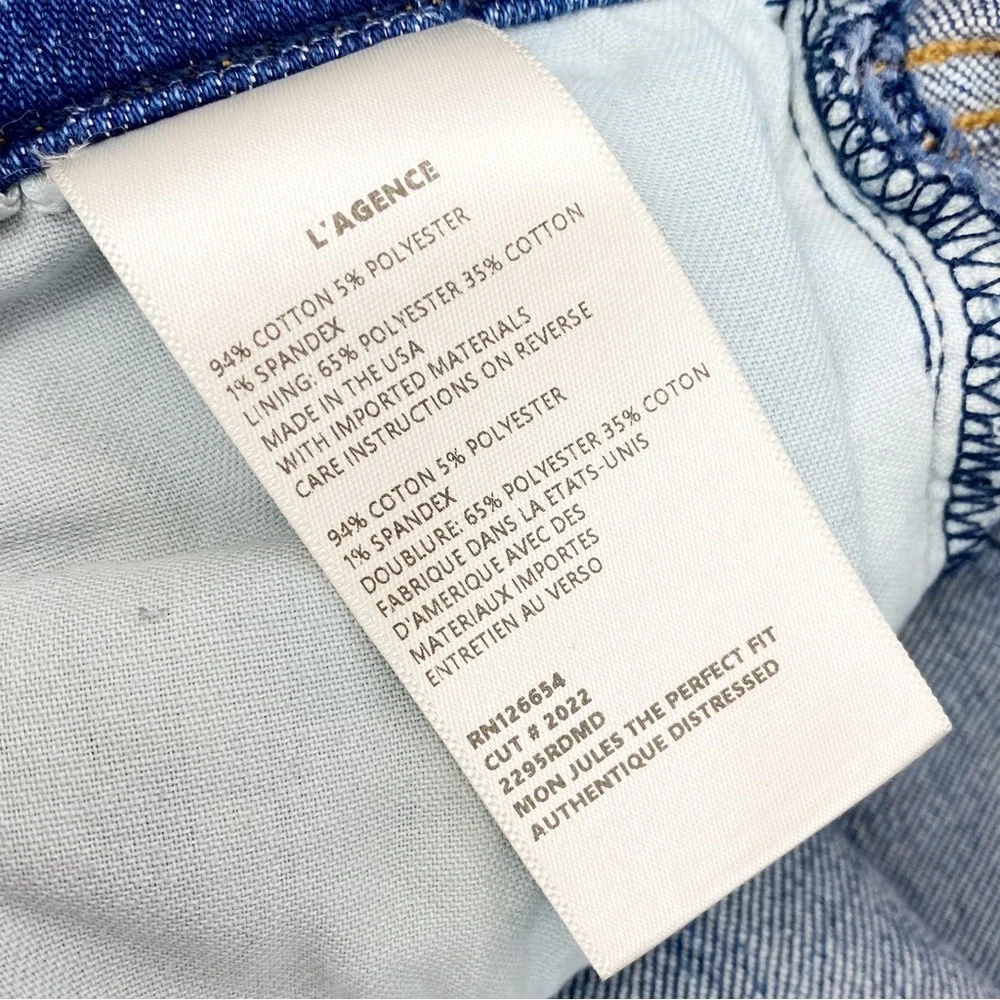 L’Agence Mon Jules The Perfect Fit Skinny Straight Jeans: Authentique Distressed